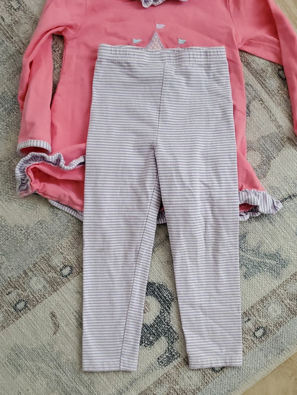 Jellybean Toddler Girls Princess Castle Applique Ruffle Set Matching Outfit Sz2